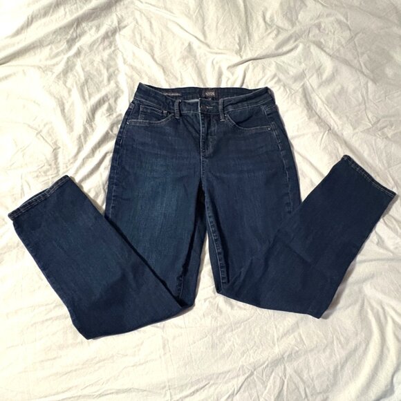 EXCELLENT NYDJ Margot Girlfriend Jeans Rapture Relaxed Slim Fit Dark Denim SZ 4 - Picture 4 of 13